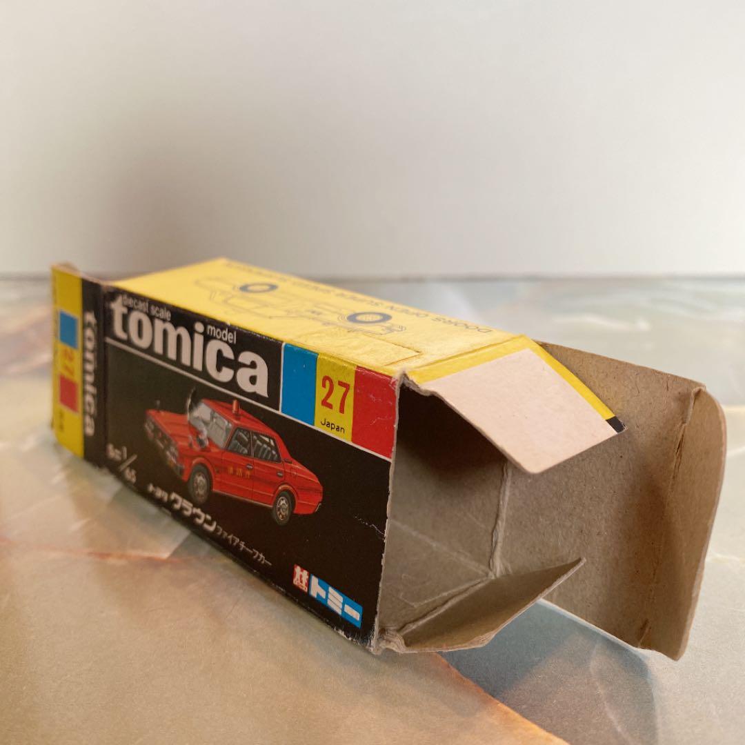トミカNO.27 トヨタクラウンファイアチーフカー 1Eホイール 黒箱 日本製