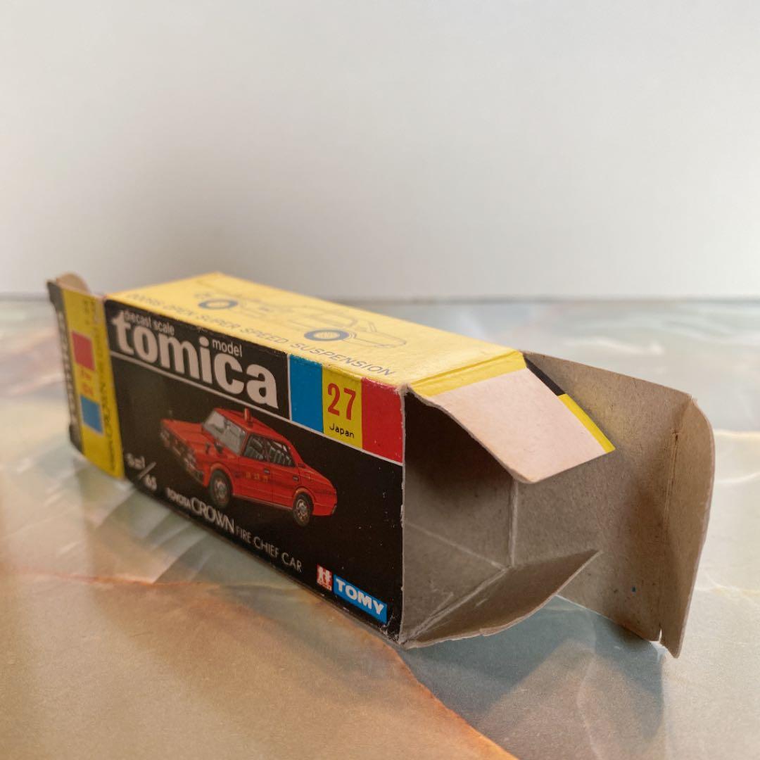 トミカNO.27 トヨタクラウンファイアチーフカー 1Eホイール 黒箱 日本製