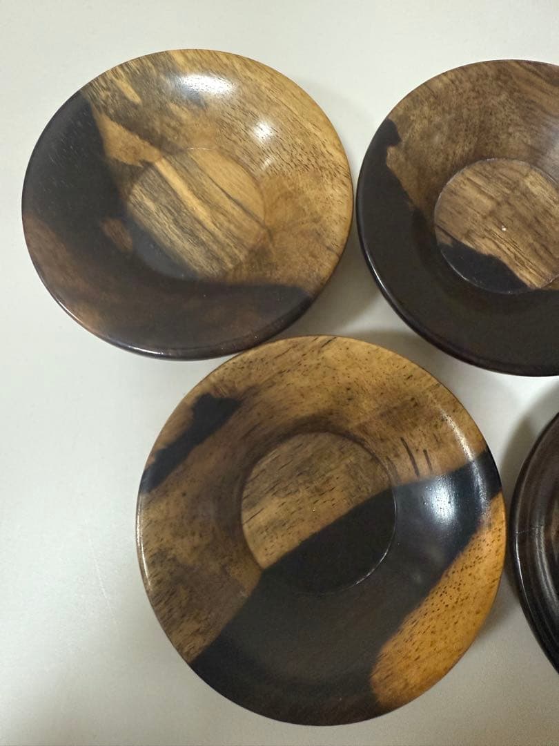 黒柿茶托　5客　8cm