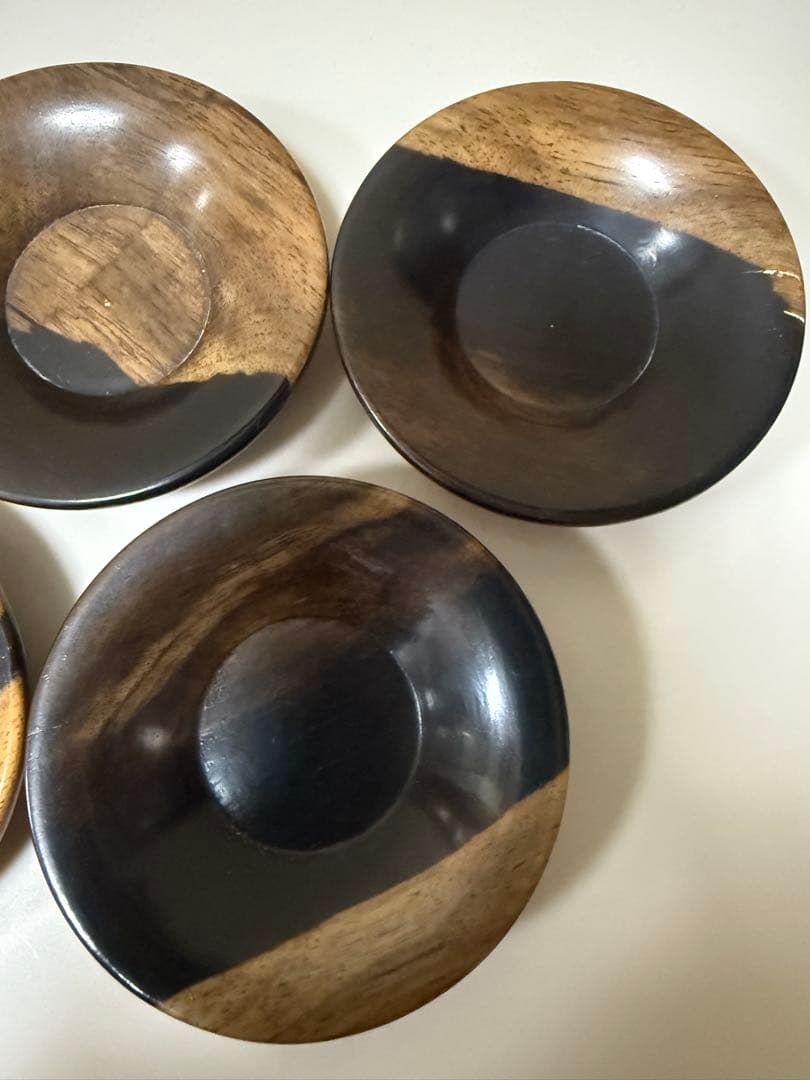 黒柿茶托　5客　8cm