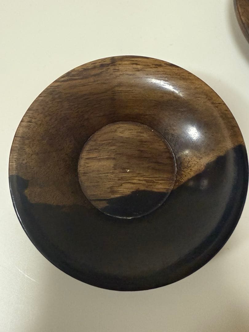 黒柿茶托　5客　8cm