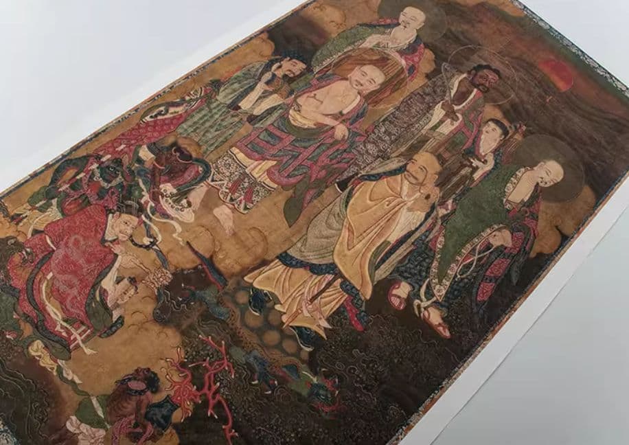 佚名羅漢図古画人物仏像 レプリカ画心 未表装 楷書 書道 美術品 模写 印刷