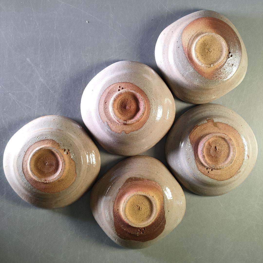 A1257-2/唐津焼/十二代 中里太郎右衛門/絵唐津平向付5客/共箱/懐石道具