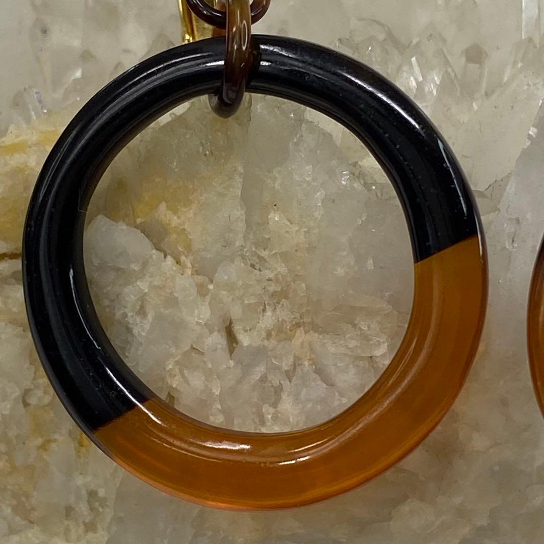 天然　べっ甲　ネジバネ　イヤリング