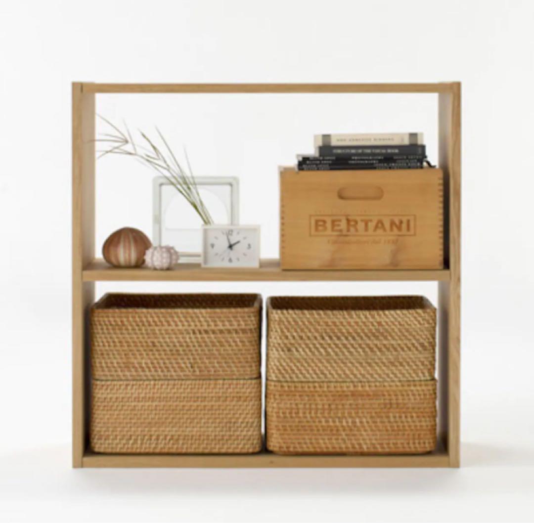 ☘️送料込⭐️美品⭐️無印良品⭐️スタッキングシェルフ⭐️ワイド・2段⭐️ウォールナット材