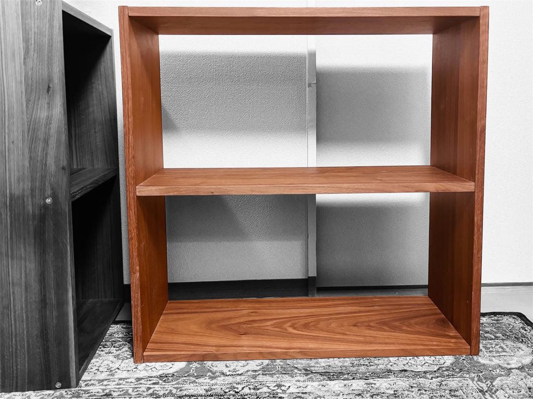 ☘️送料込⭐️美品⭐️無印良品⭐️スタッキングシェルフ⭐️ワイド・2段⭐️ウォールナット材