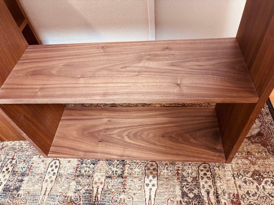 ☘️送料込⭐️美品⭐️無印良品⭐️スタッキングシェルフ⭐️ワイド・2段⭐️ウォールナット材