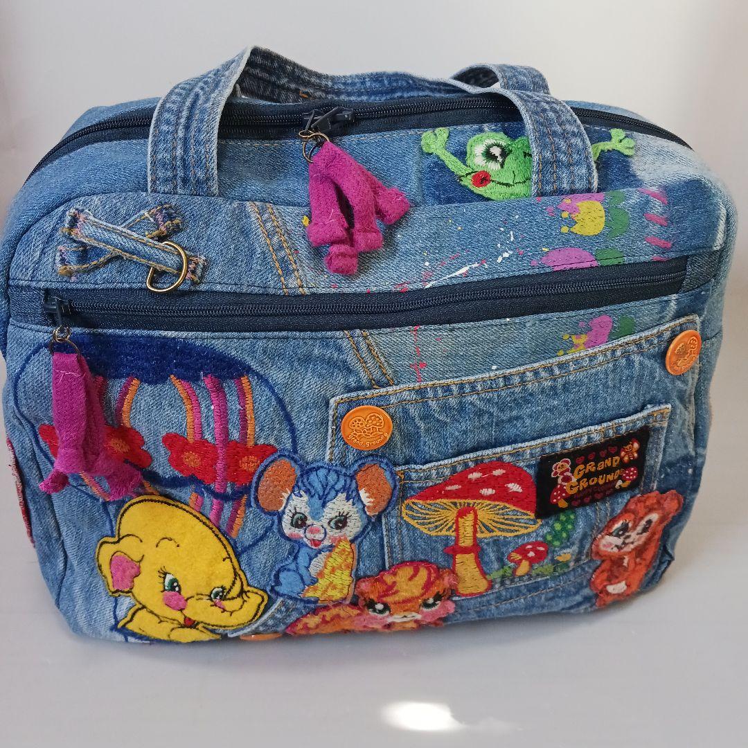 SA　リメイクデニム　ボストンバッグ　ハンドメイド