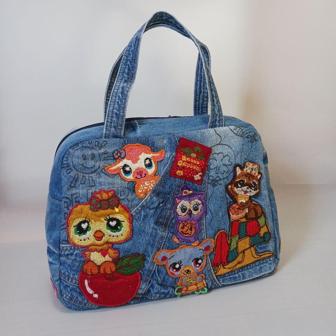 SA　リメイクデニム　ボストンバッグ　ハンドメイド