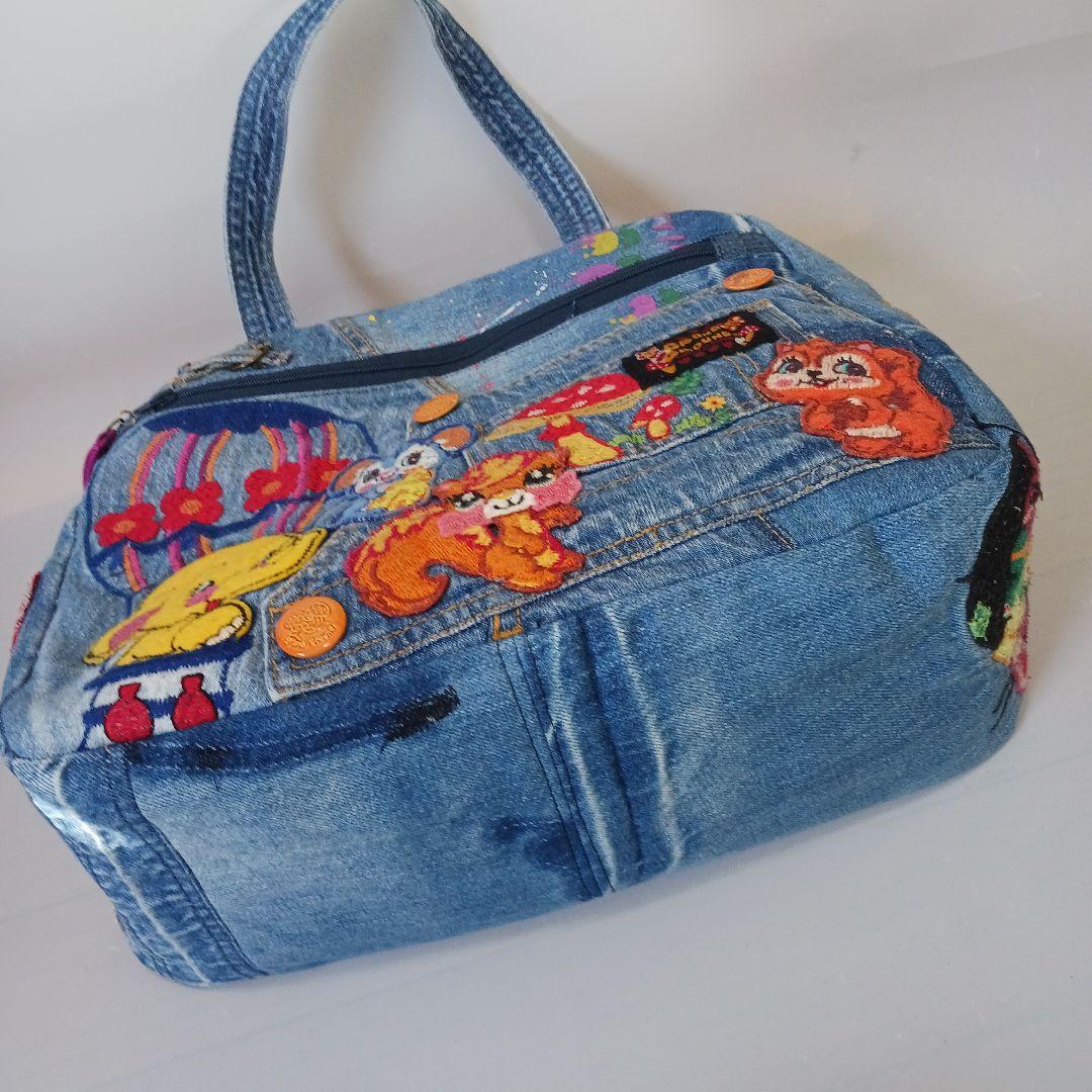 SA　リメイクデニム　ボストンバッグ　ハンドメイド
