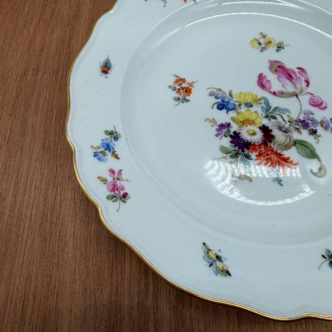 マイセン ベーシックフラワー フラワーブーケ 昆虫 プレート