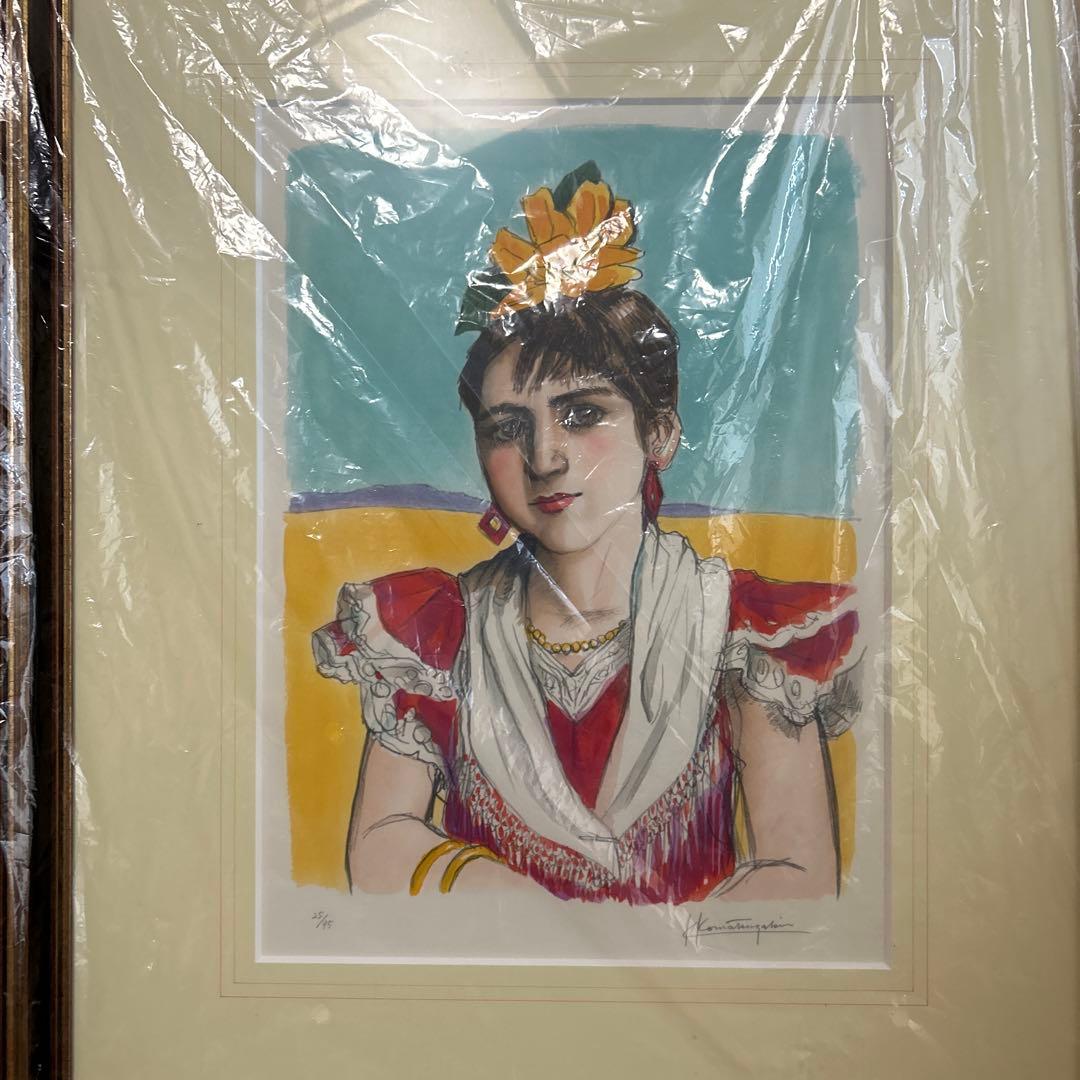 小松崎邦雄　「少女」　リトグラフ 25/95