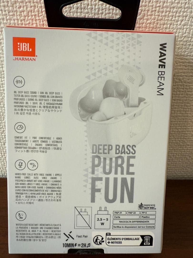 【新品未開封】JBL WAVE BEAM ワイヤレスイヤフォン (ホワイト)