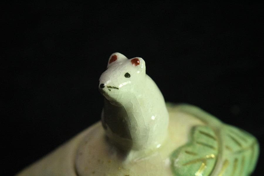 茶道具 楽入作 大根鼠 香合 共箱 未使用(K-LC857)