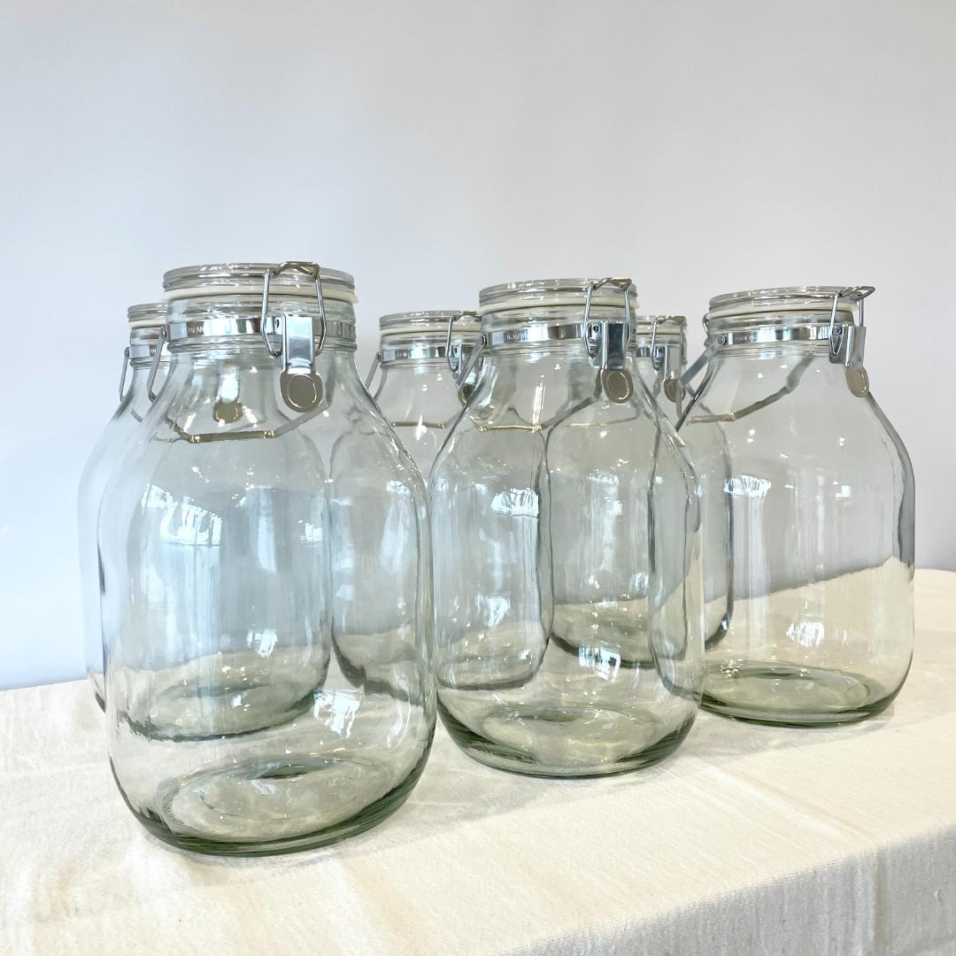 《6個セット》 4ℓ 星硝 セラーメイト 取手付 密封瓶 送料込