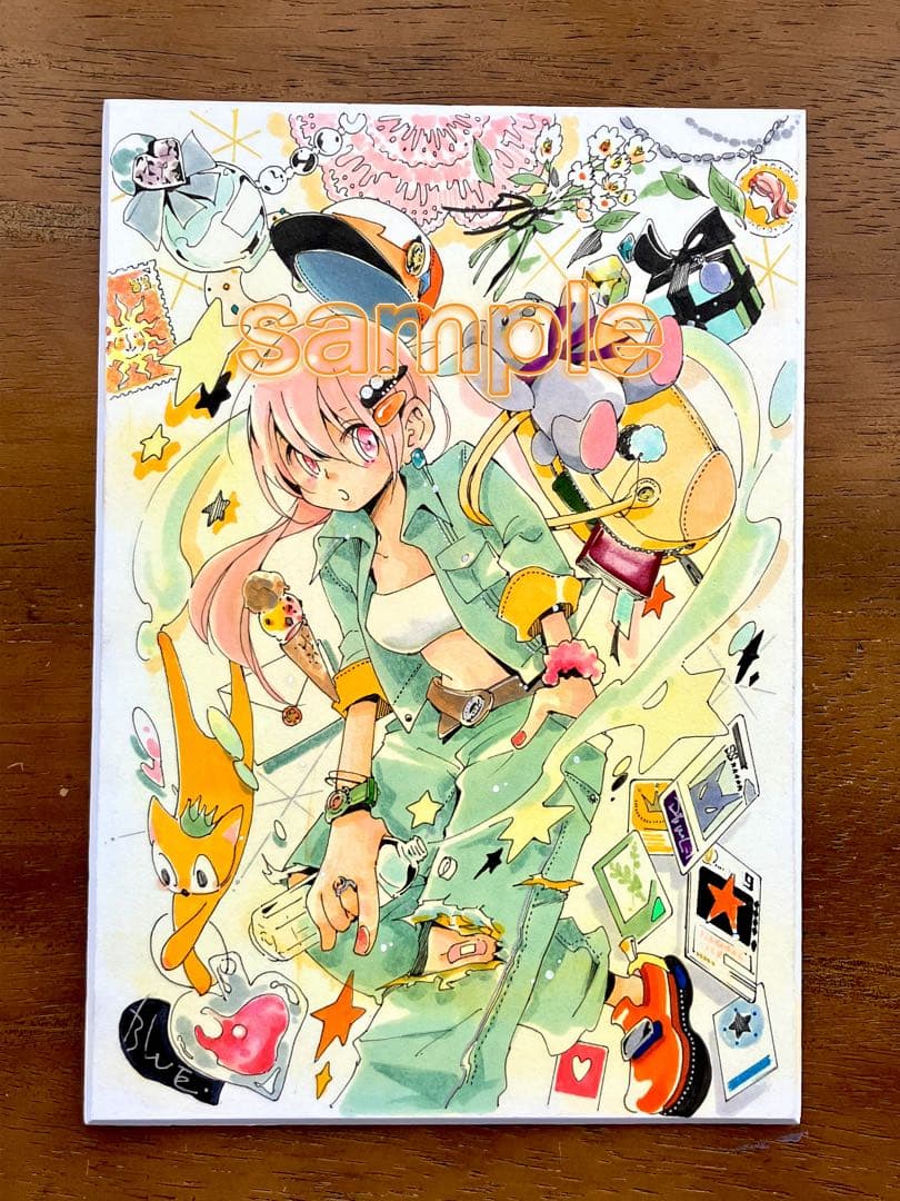 手書きイラスト　アナログイラスト　原画1点もの　オリジナルキャラクター