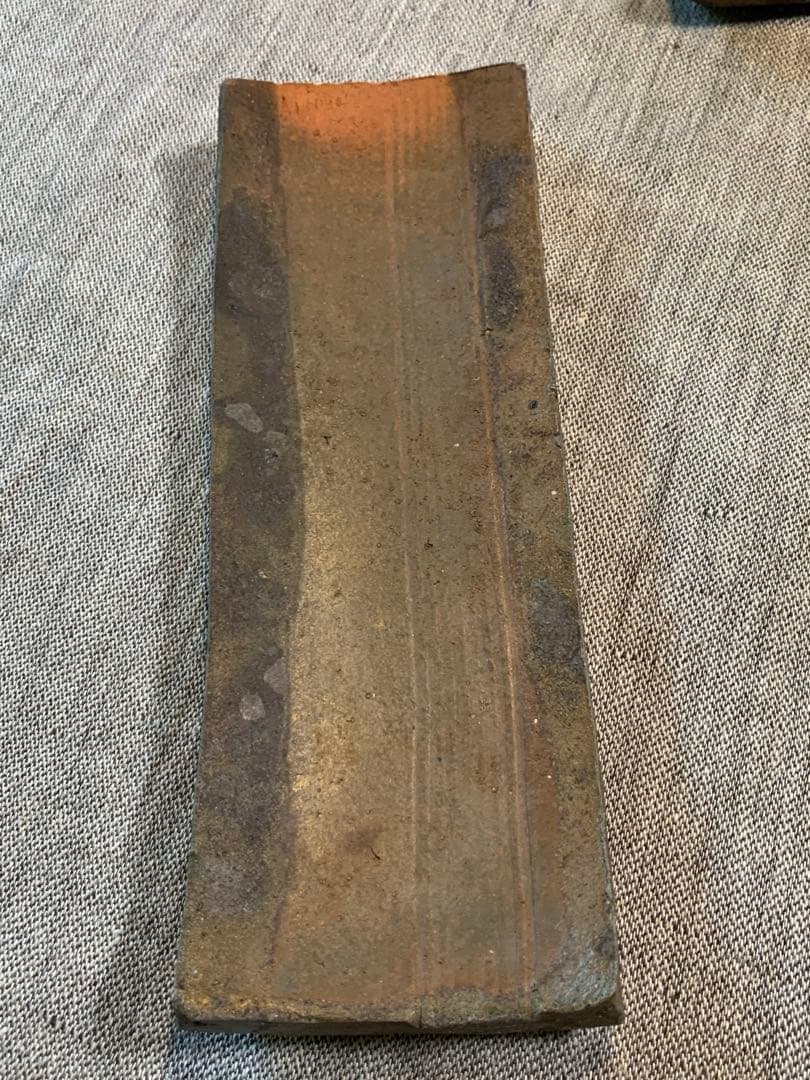 和仁栄幸(正興） 備前焼　鮎皿　新品未使用　 人間国宝金重陶陽の弟子　初期作品