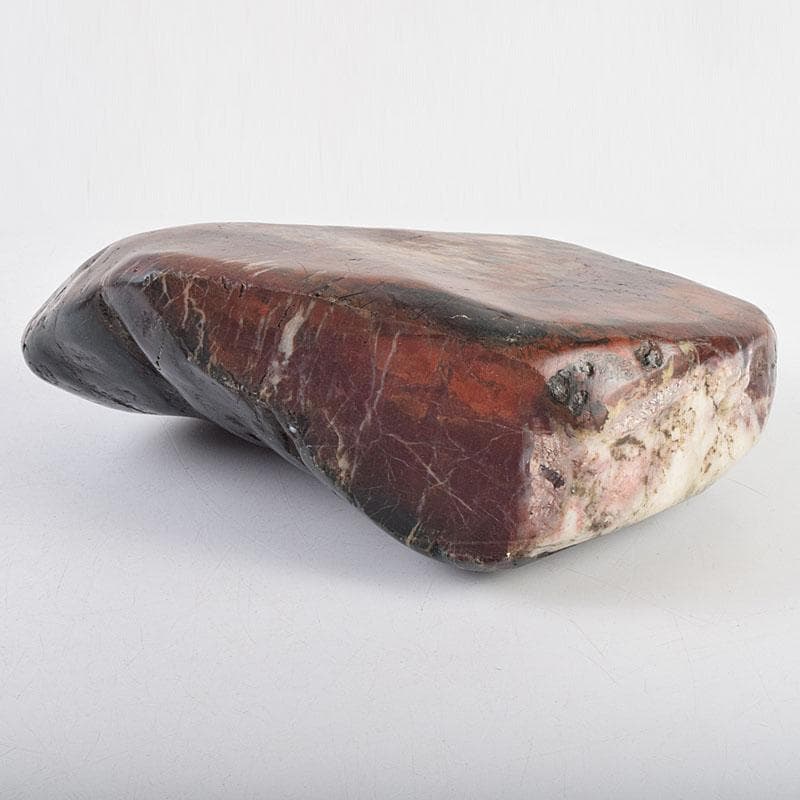 岐阜県根尾谷産　天然石　鑑賞石　菊花石　立札・唐木台・木箱付　D　R9555B