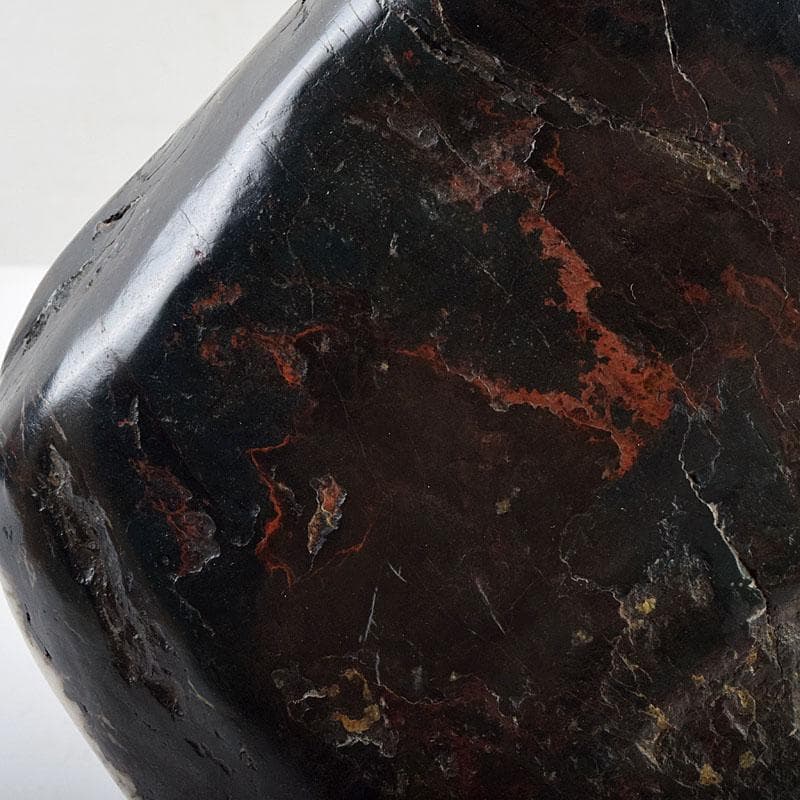 岐阜県根尾谷産　天然石　鑑賞石　菊花石　立札・唐木台・木箱付　D　R9555B