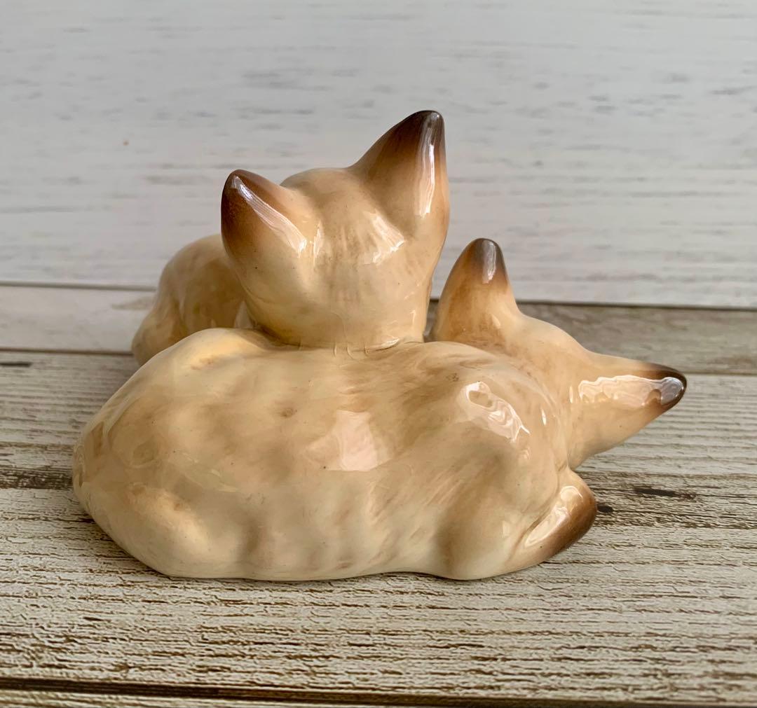 ベスウィック 2匹のシャムの仔猫 猫の置物 フィギュリン アンティーク①