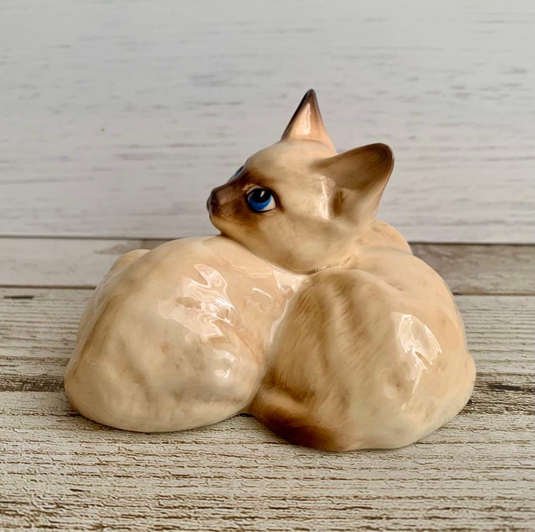ベスウィック 2匹のシャムの仔猫 猫の置物 フィギュリン アンティーク①