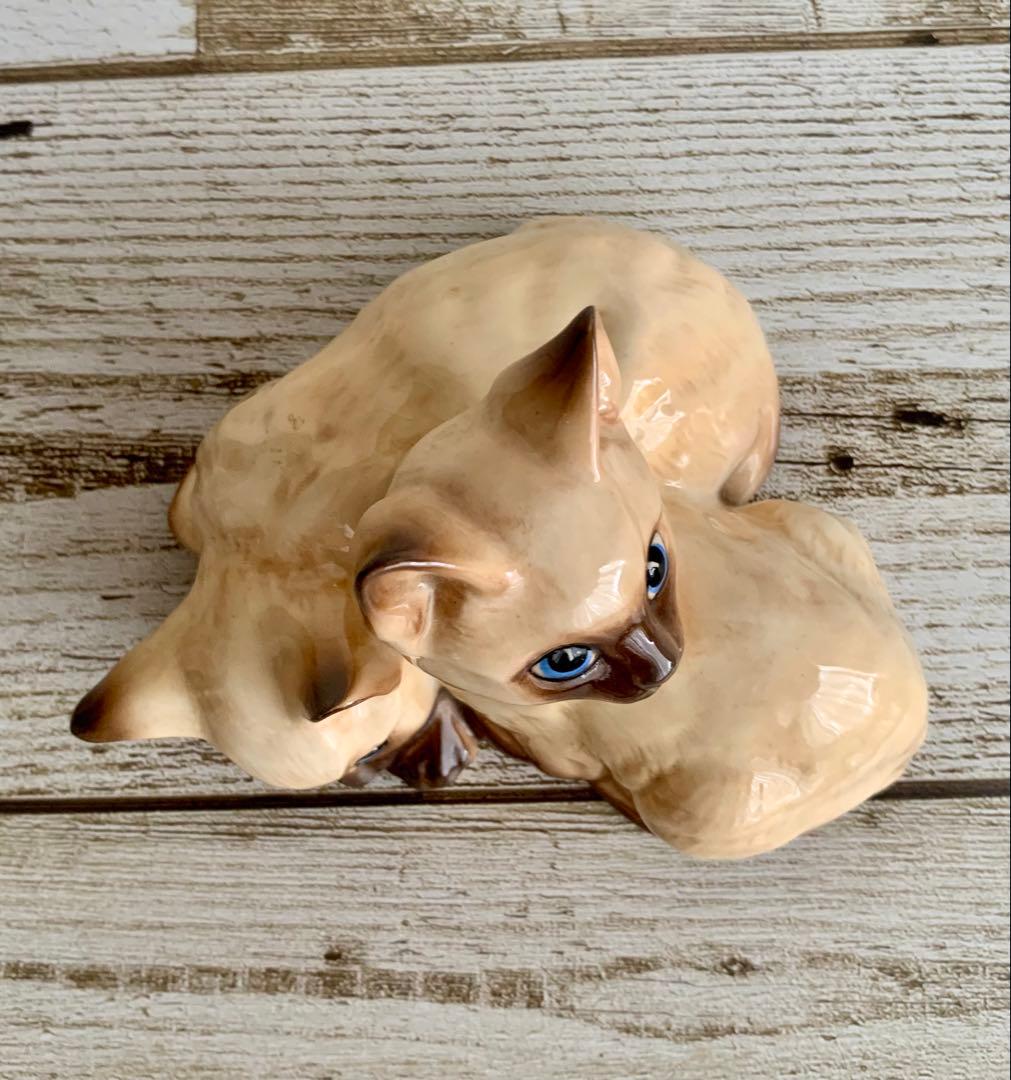 ベスウィック 2匹のシャムの仔猫 猫の置物 フィギュリン アンティーク①