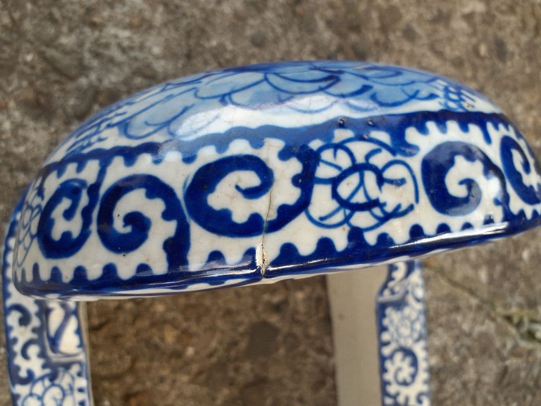 希少　古伊万里　染付　和式便器　蛸唐草　アンティーク　骨董　ディスプレイ　古民家