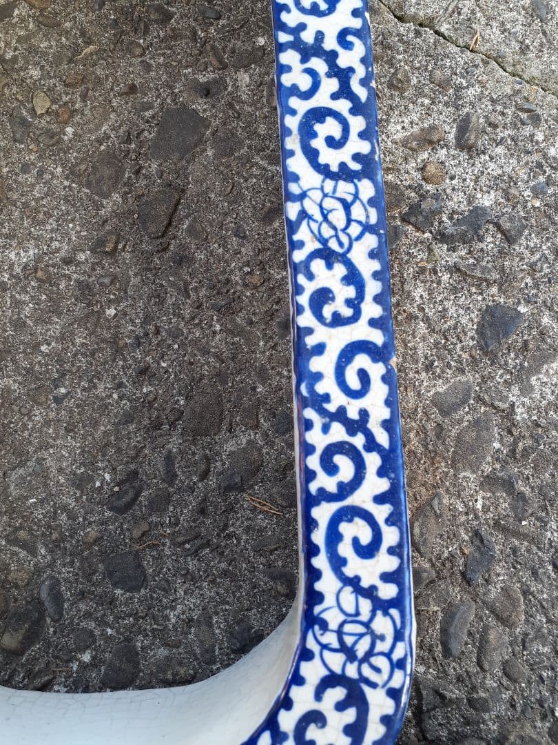 希少　古伊万里　染付　和式便器　蛸唐草　アンティーク　骨董　ディスプレイ　古民家