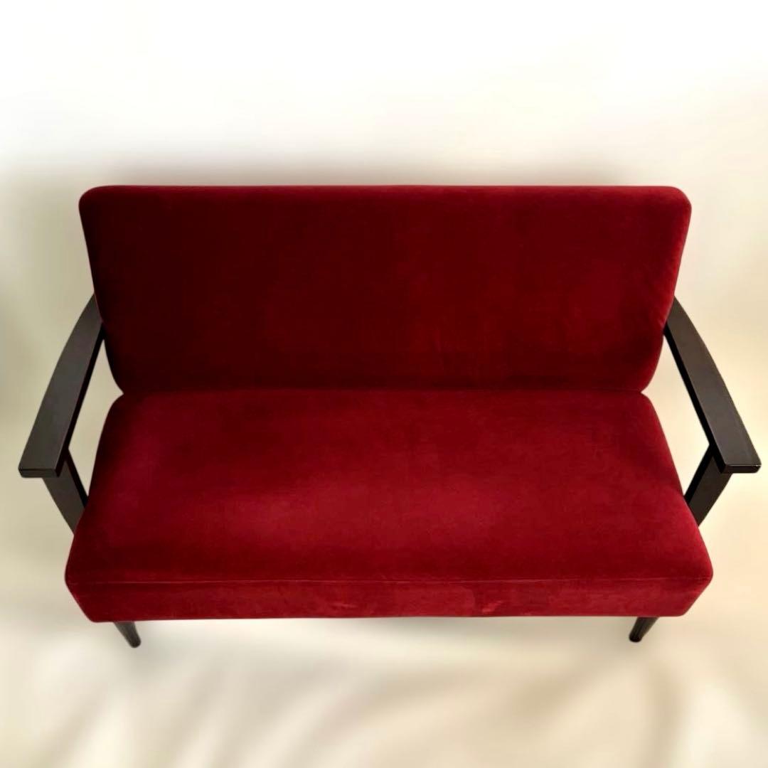 B-COMPANYビーカンパニー・ベロワ・2pソファ・濃い赤・横幅133.5cm