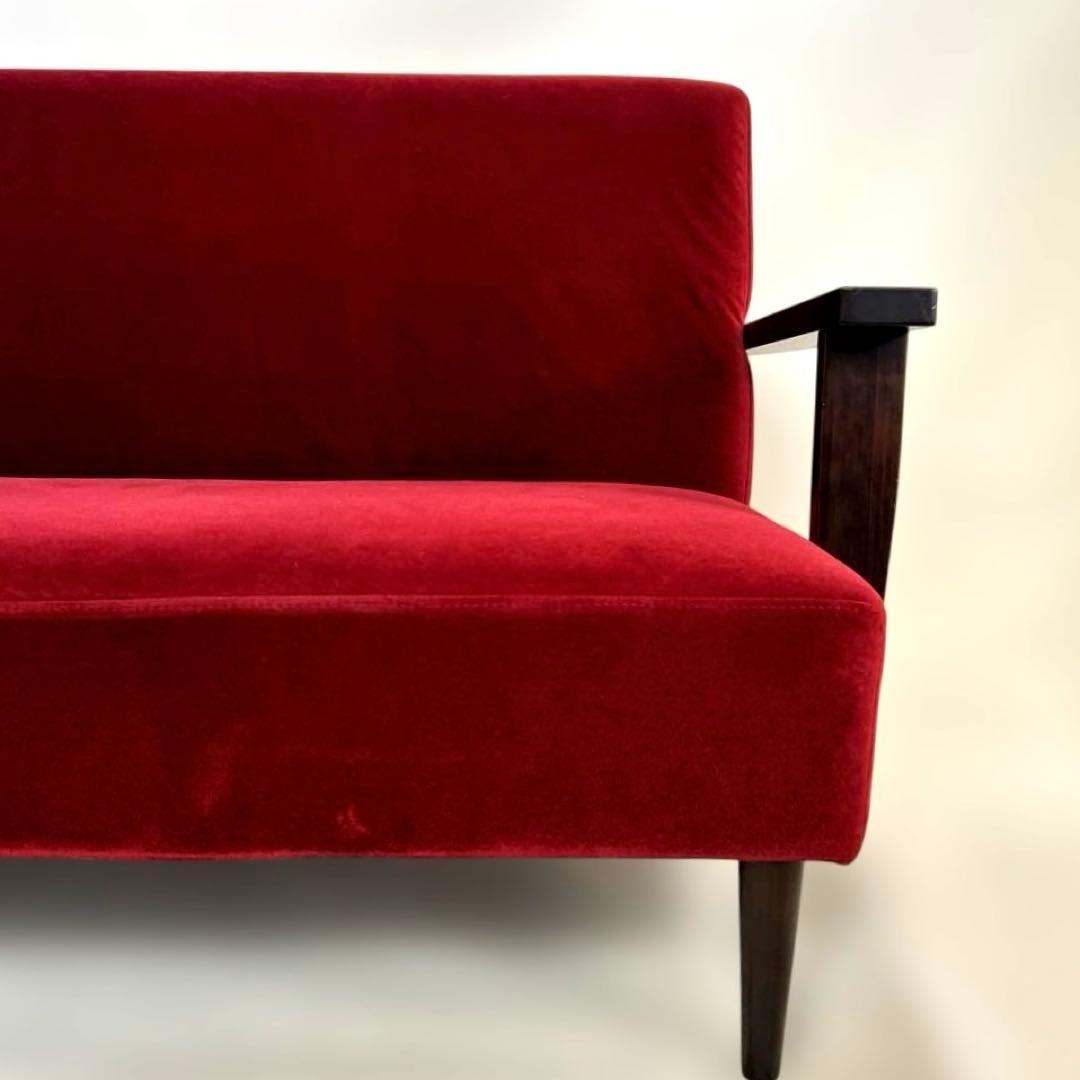 B-COMPANYビーカンパニー・ベロワ・2pソファ・濃い赤・横幅133.5cm