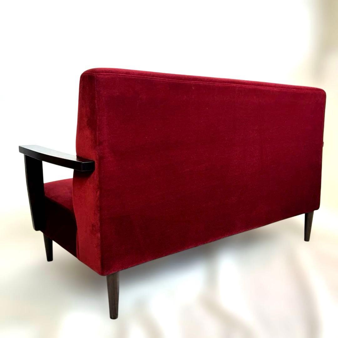 B-COMPANYビーカンパニー・ベロワ・2pソファ・濃い赤・横幅133.5cm