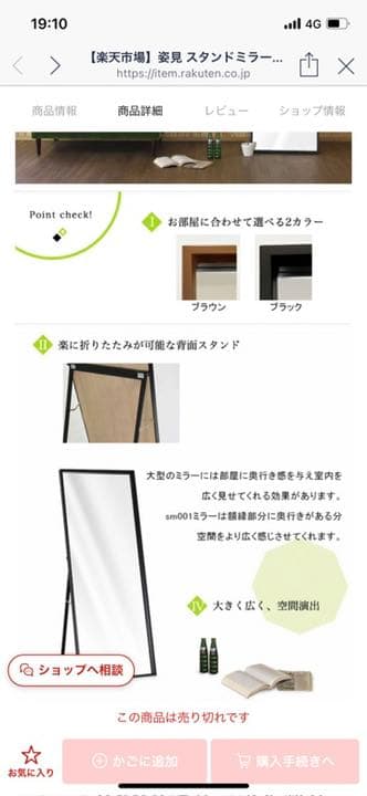 ☆お値引き可☆姿見鏡(立て掛け式)
