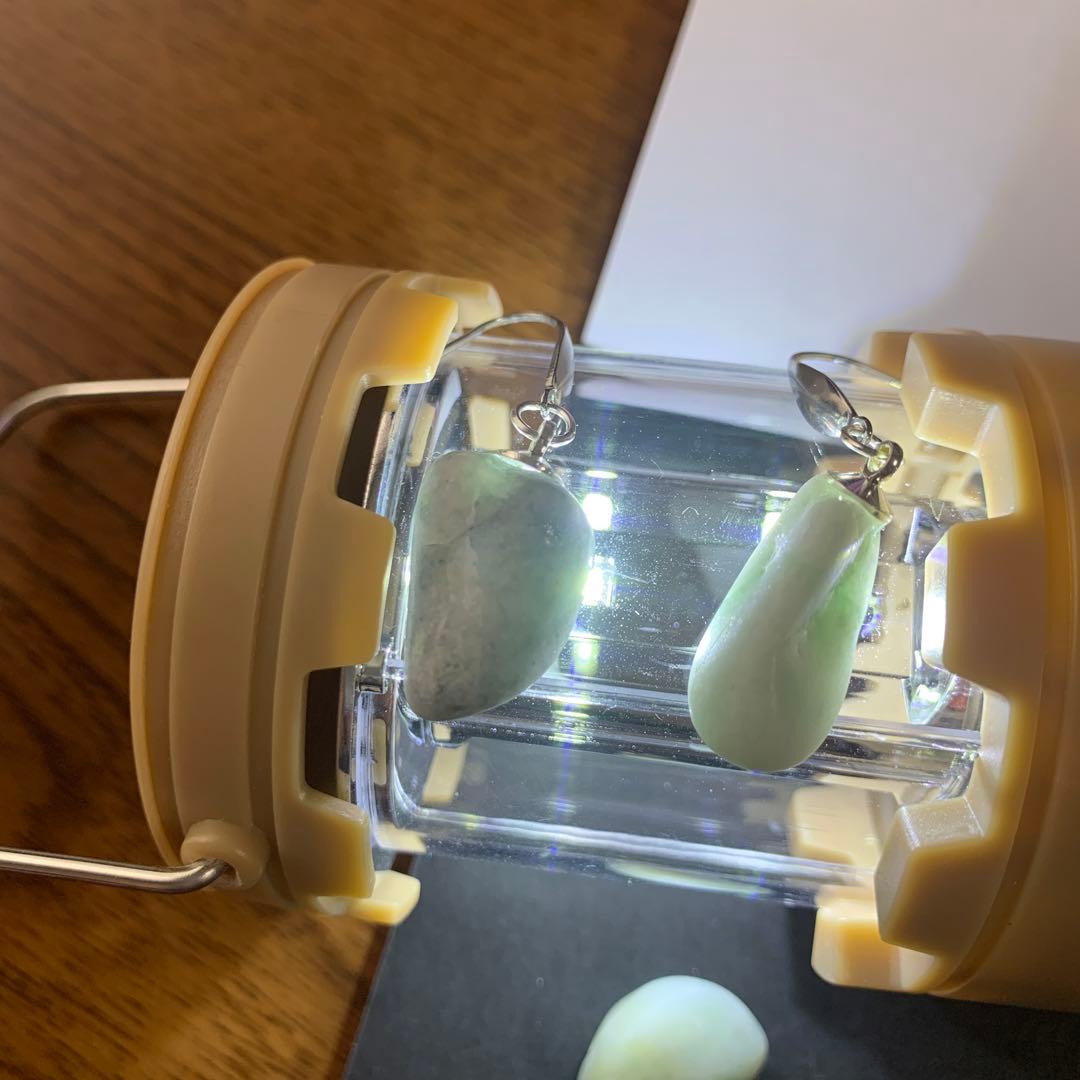 224.天然石糸魚川翡翠チャームとピアスセット！