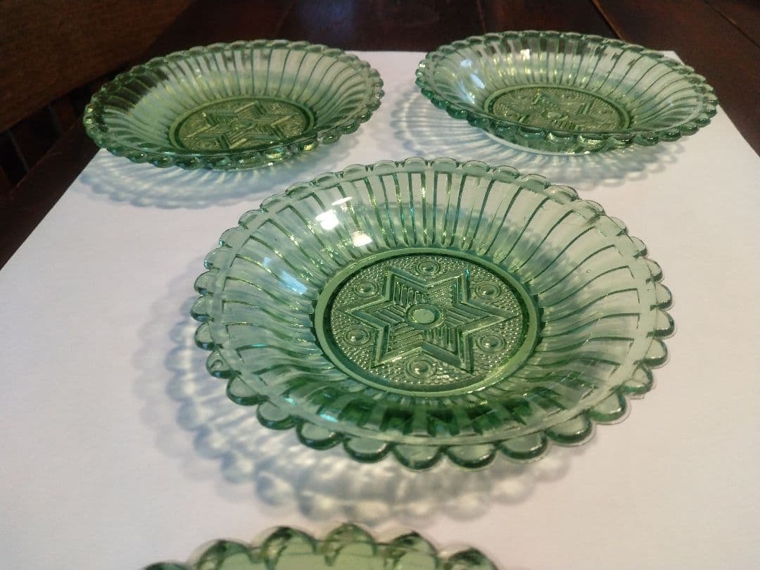 レース皿 五枚 明治終わり