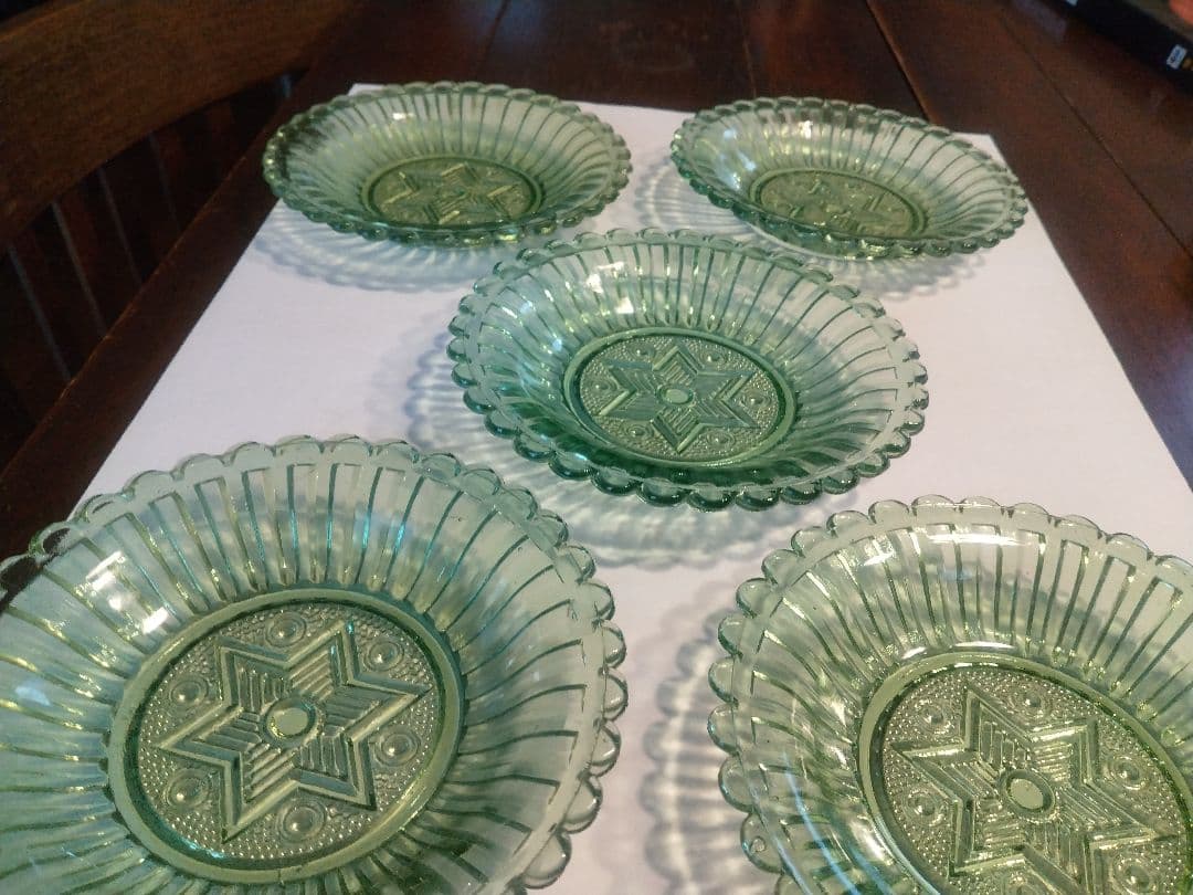 レース皿 五枚 明治終わり