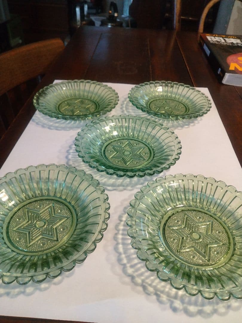 レース皿 五枚 明治終わり