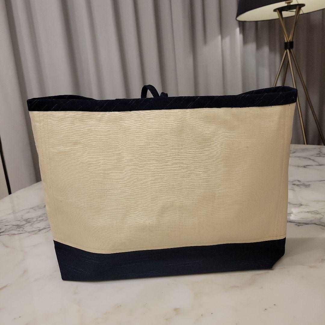 ２way 切り嵌め（きりばめ）名古屋帯リメイク　底大島紬　バッグ㊹