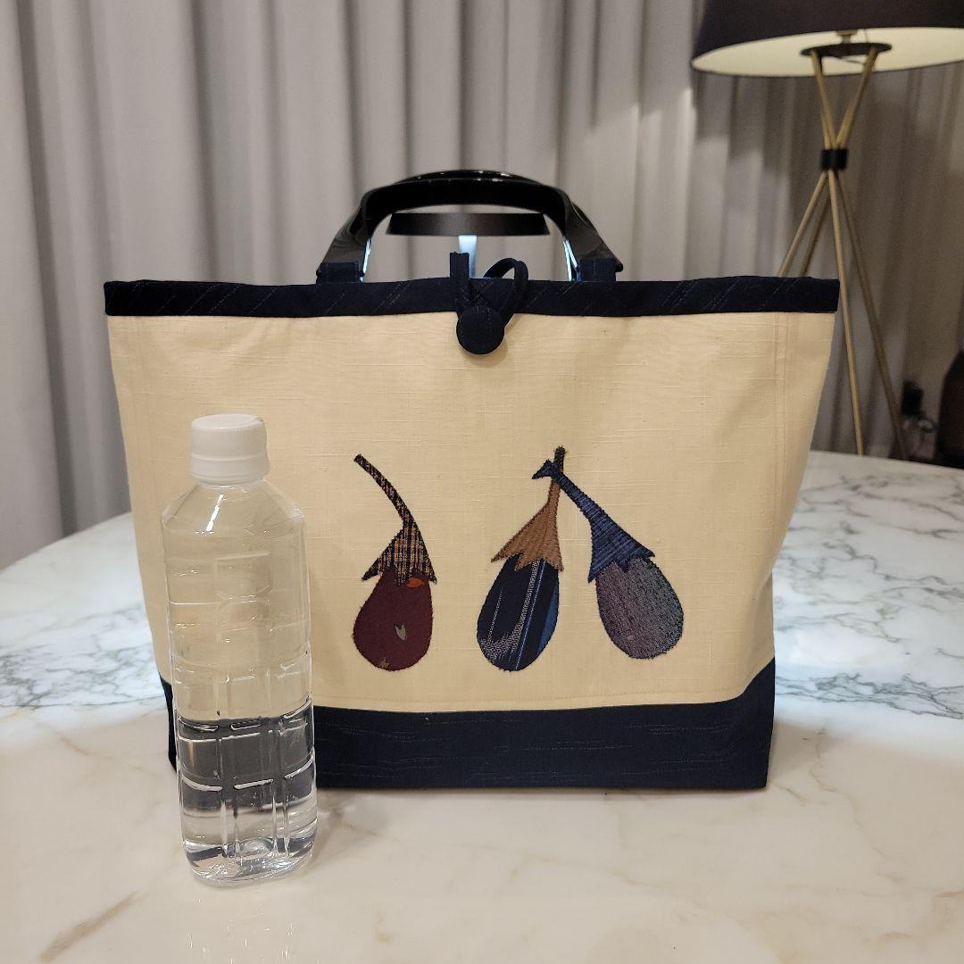 ２way 切り嵌め（きりばめ）名古屋帯リメイク　底大島紬　バッグ㊹