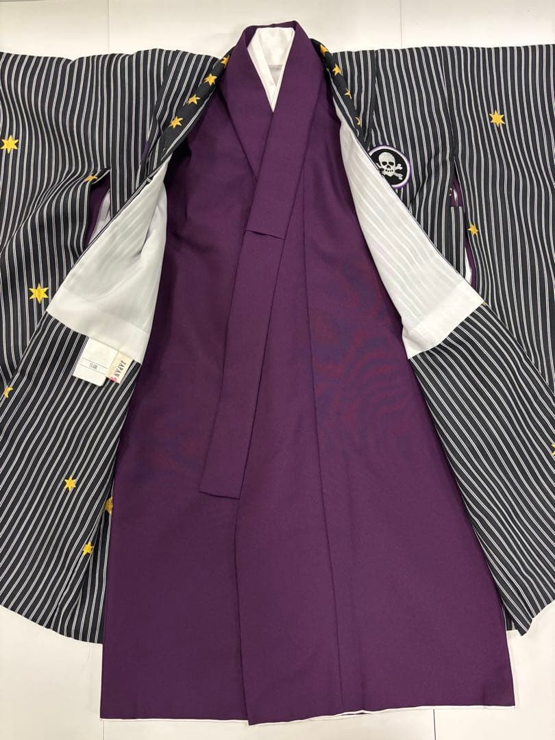 七五三　男の子袴セット　JAPAN STYLE　ストライプ　星　ドクロ
