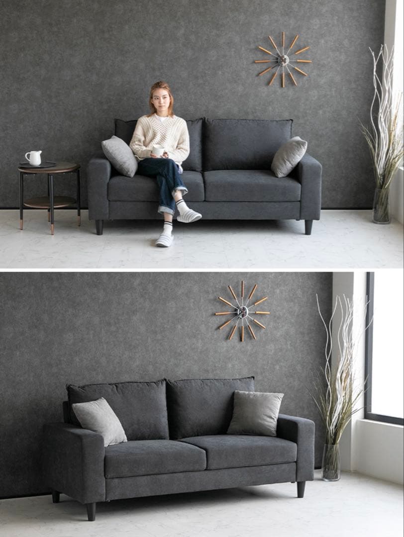 ファブリック製 3人掛けソファ 183cm