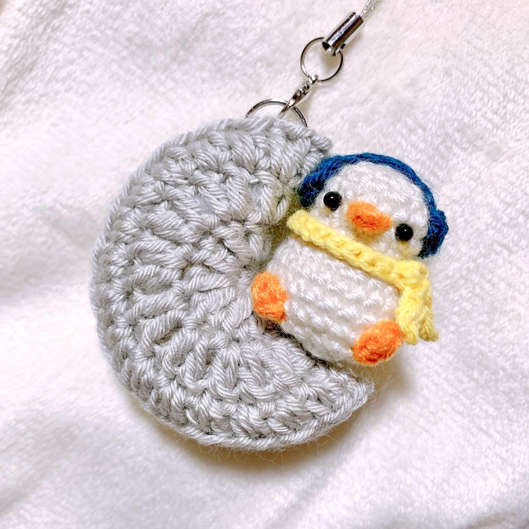 三日月あひる　ヘッドホン　あみぐるみ