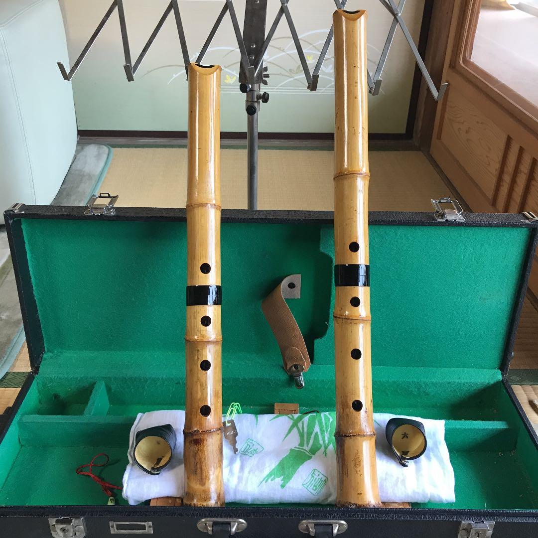 4 尺八　沢山銘　一尺八寸管　一尺六寸管　値下げ　鍵付きケース