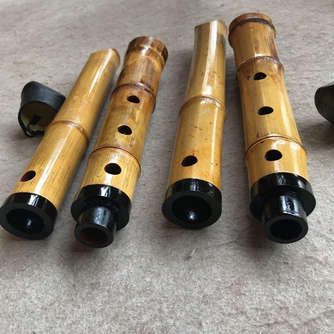 4 尺八　沢山銘　一尺八寸管　一尺六寸管　値下げ　鍵付きケース