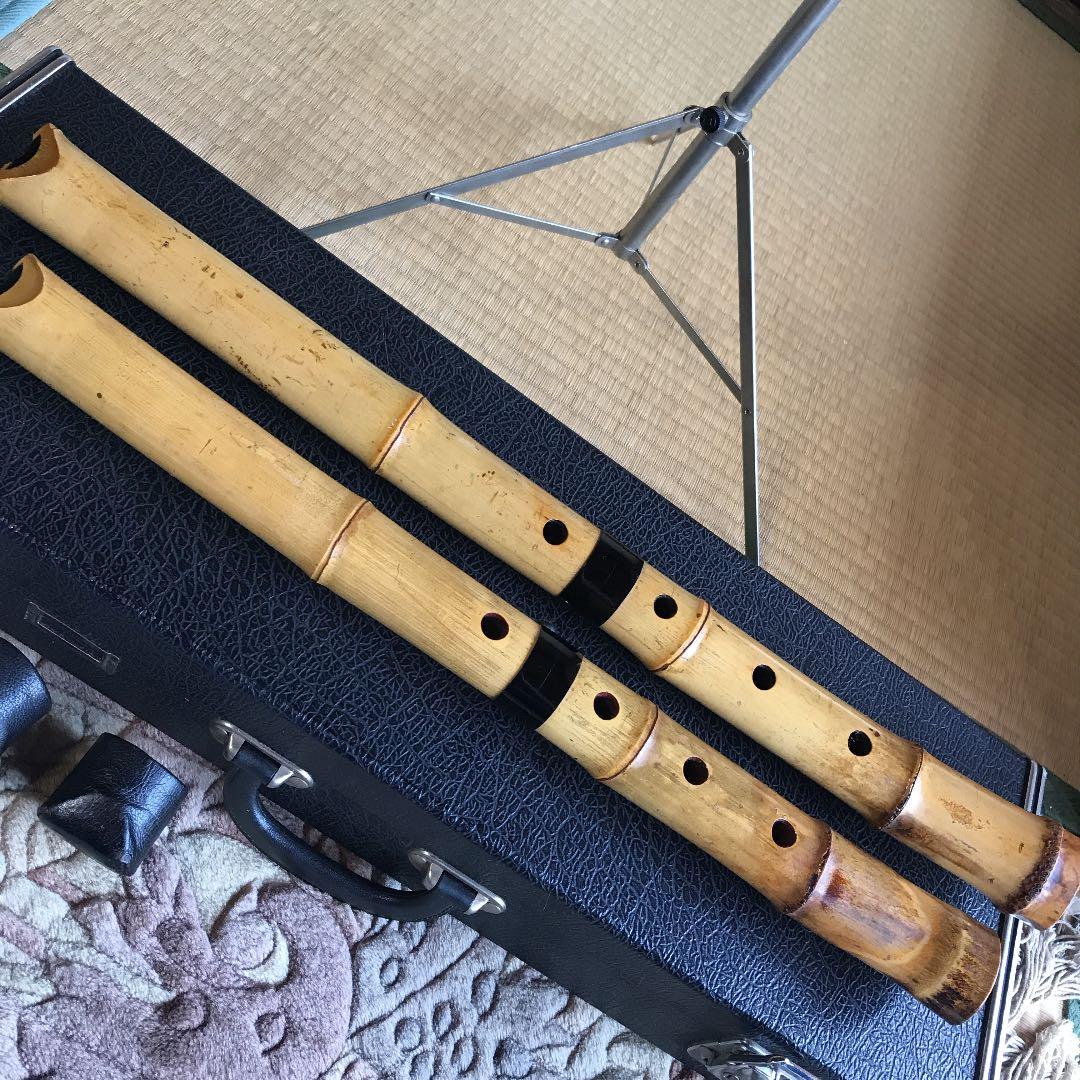 4 尺八　沢山銘　一尺八寸管　一尺六寸管　値下げ　鍵付きケース
