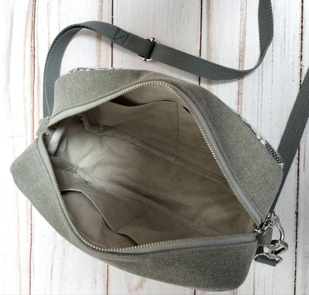 ミナペルホネン　ハンドメイド　レクタングルショルダーバッグ　フォレストタイル