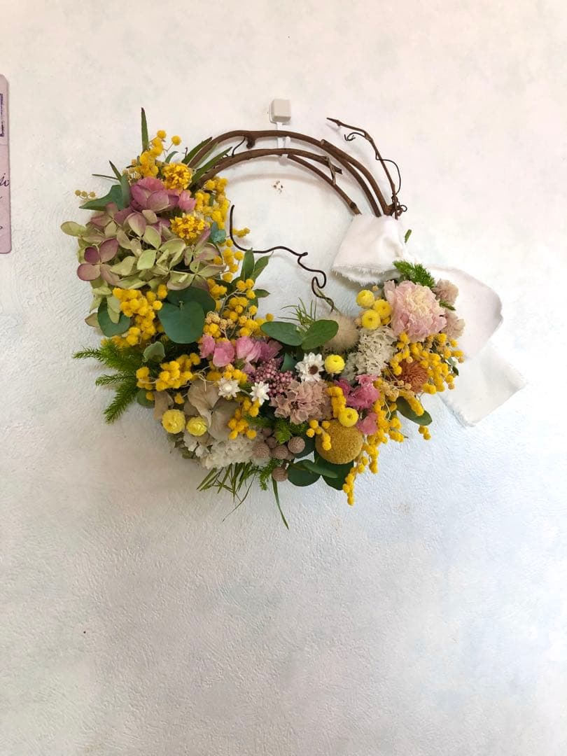 春待ち　パールアカシアと小花のハーフリース