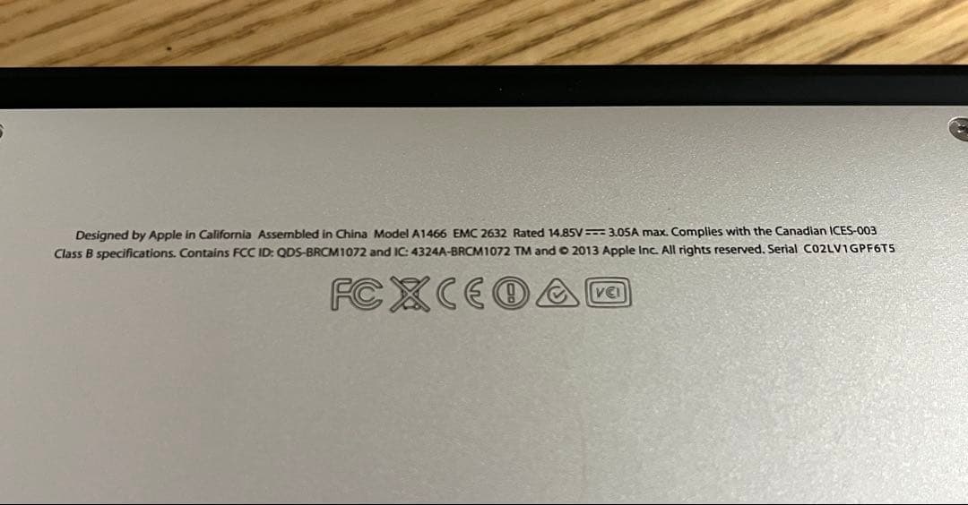 【ジャンク】MacBook Air A1466 8GB