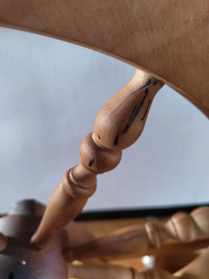 糸紡ぎ機　糸車(ボビン台、ボビン、糸かせ、説明書つき)