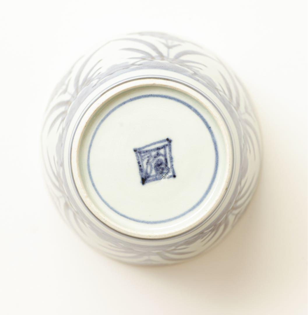 古伊万里　伊万里　江戸　中期　花文様　菖蒲　水仙　大きな!!　蕎麦猪口　染付