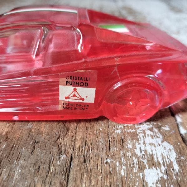 イタリア ヴィンテージ レッドクリスタルガラス フェラーリ ミニカー オブジェ